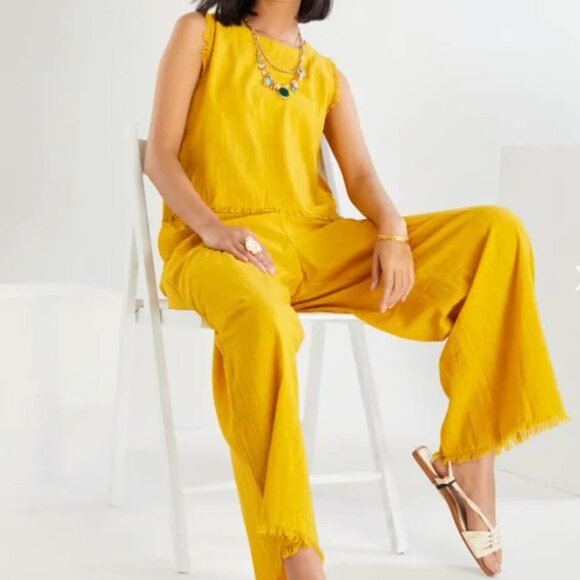 Yellow Co-ord Set Size XS, 100% Cotton - Picture 1 of 4